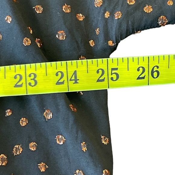 Madewell Black Rhyme Top in Metallic Dot Short Sleeve Blouse (L) - Picture 12 of 15